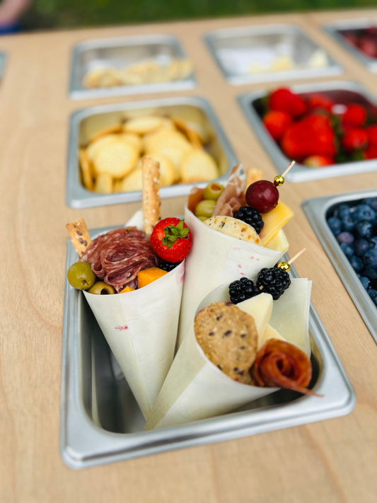 Single Serve Charcuterie Cups on Cart